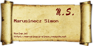 Marusinecz Simon névjegykártya